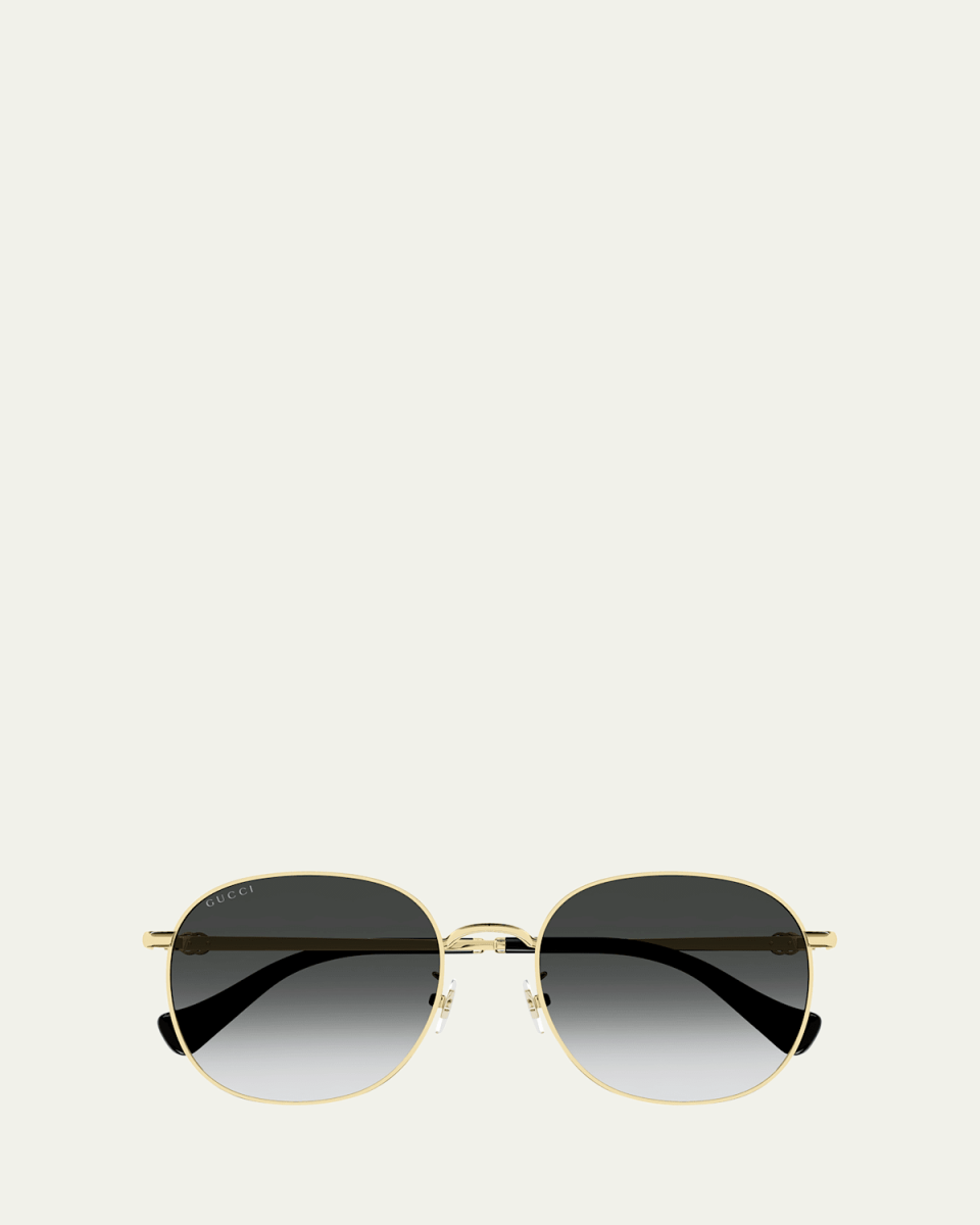Gradient GG Round Metal Sunglasses